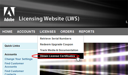 Choose Licenses, Obtain License Certificates