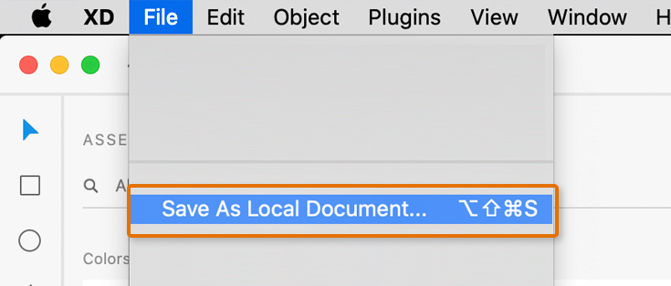 Save as a local document (Mac).