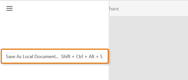 Save as a local document (windows).