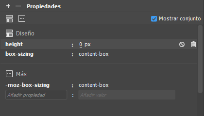 Desactivación/eliminación de una propiedad