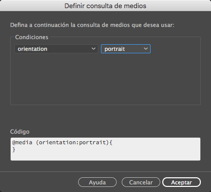 Definición de consultas de medios