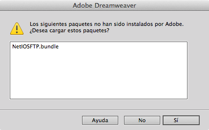 Confirmación para la carga de bibliotecas de terceros
