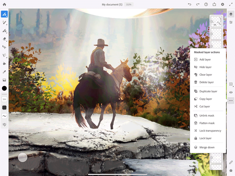 Crear una sombra del caballo
