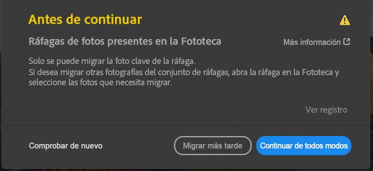 Ráfaga de fotos detectada