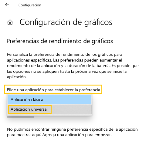 Aplicación universal
