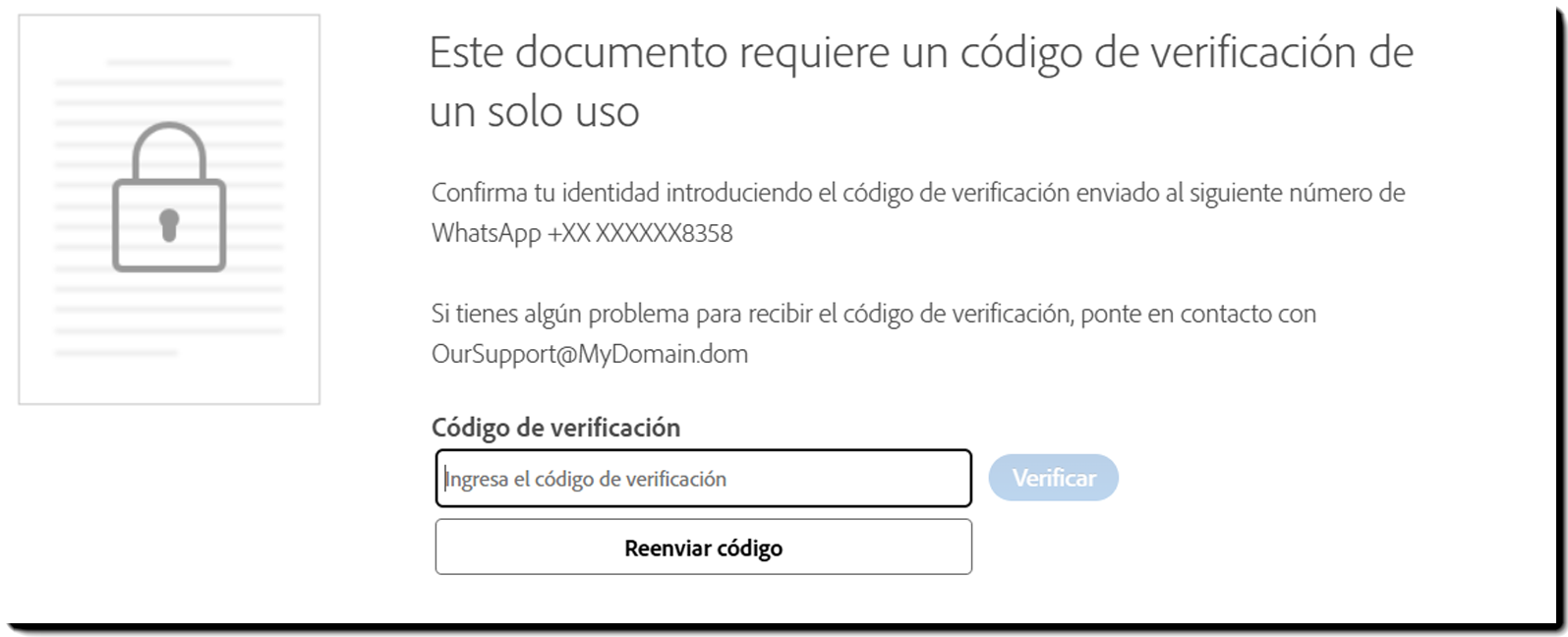 Introducir el código de verificación