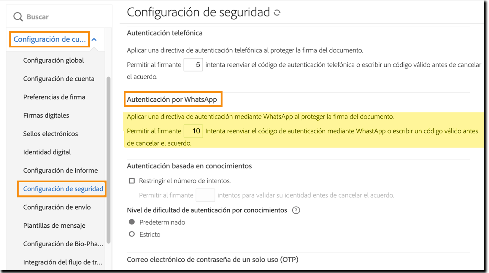 Controles de seguridad de WhatsApp