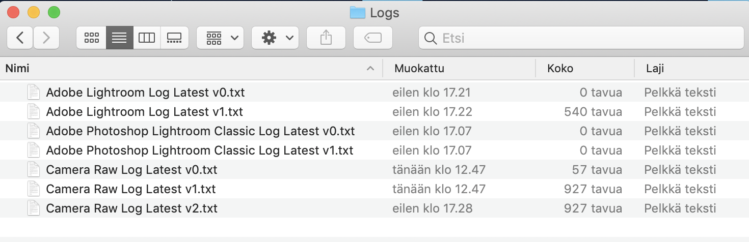 Lähetä käyttämääsi sovellusta koskevat lokit.
