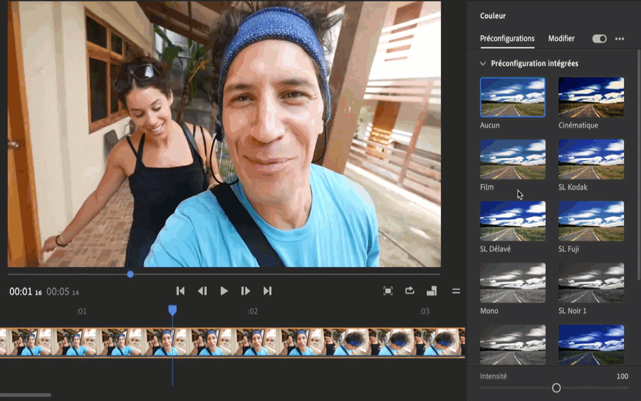 Appliquer une couleur prédéfinie, ajuster son intensité et modifier ses propriétés de couleur