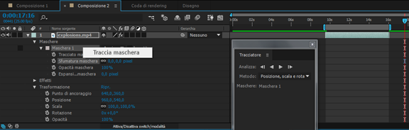 Controlli tracciatore maschera
