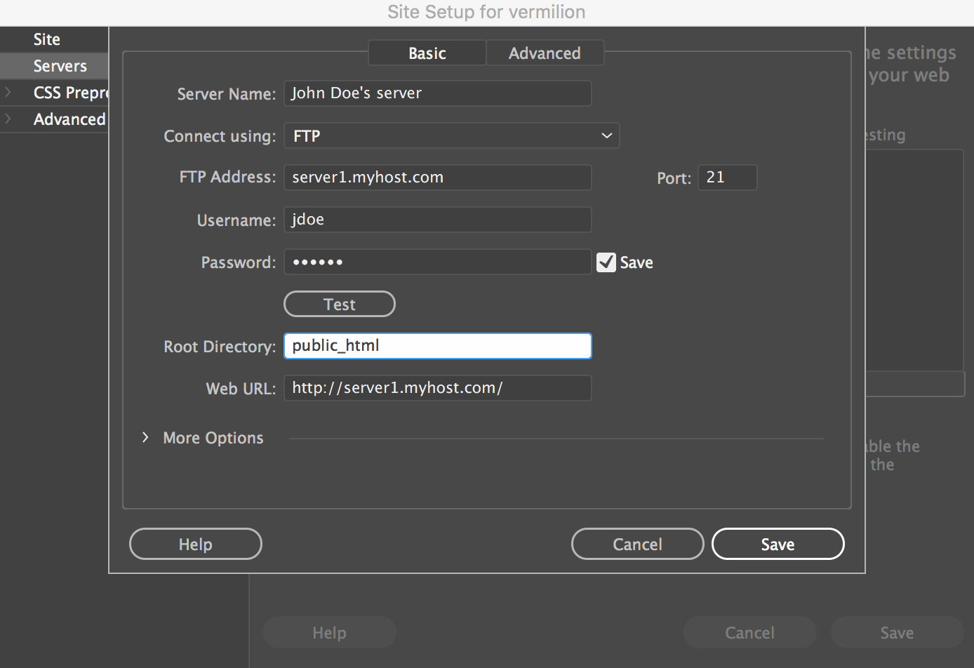 Configurazione di connessioni FTP