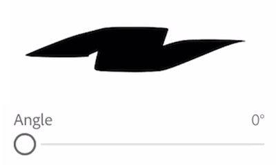 Imposta l’angolazione del pennello per ottenere tratti scolpiti.