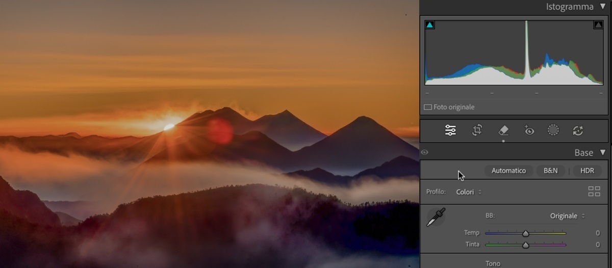 Immagine prima dell’applicazione dell’effetto HDR