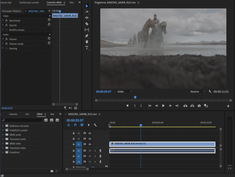 Cambiare la luminosità e il contrasto di un effetto