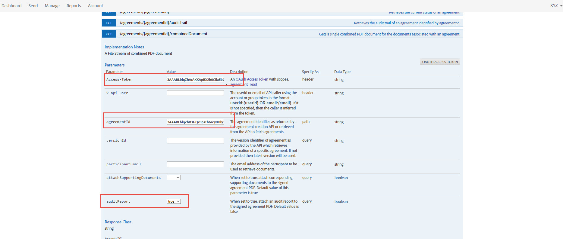 Ottenere i documenti combinati
