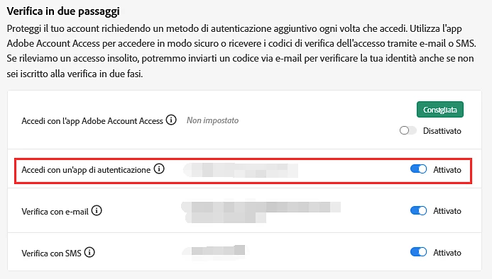 Sezione della verifica in due passaggi