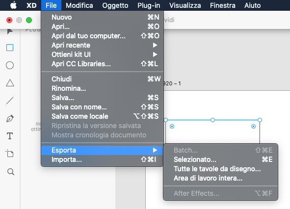 Esportazione di risorse su Zeplin