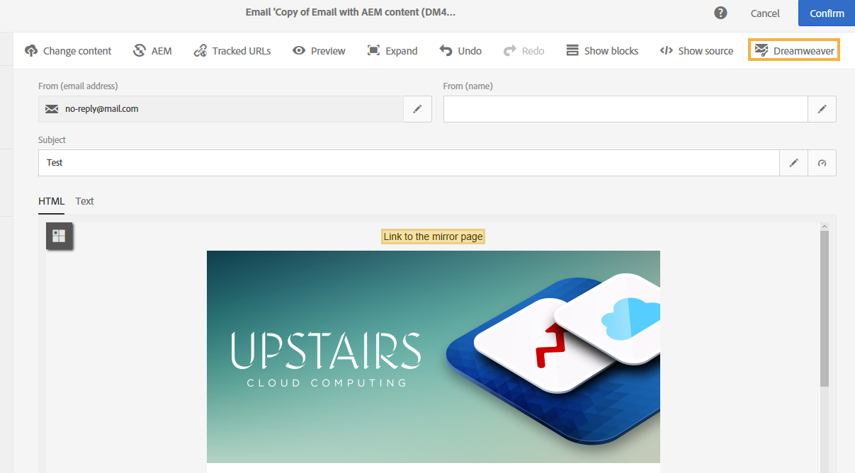 Dreamweaver でテンプレートを開く