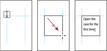 ドラッグして新規テキストフレームを作成