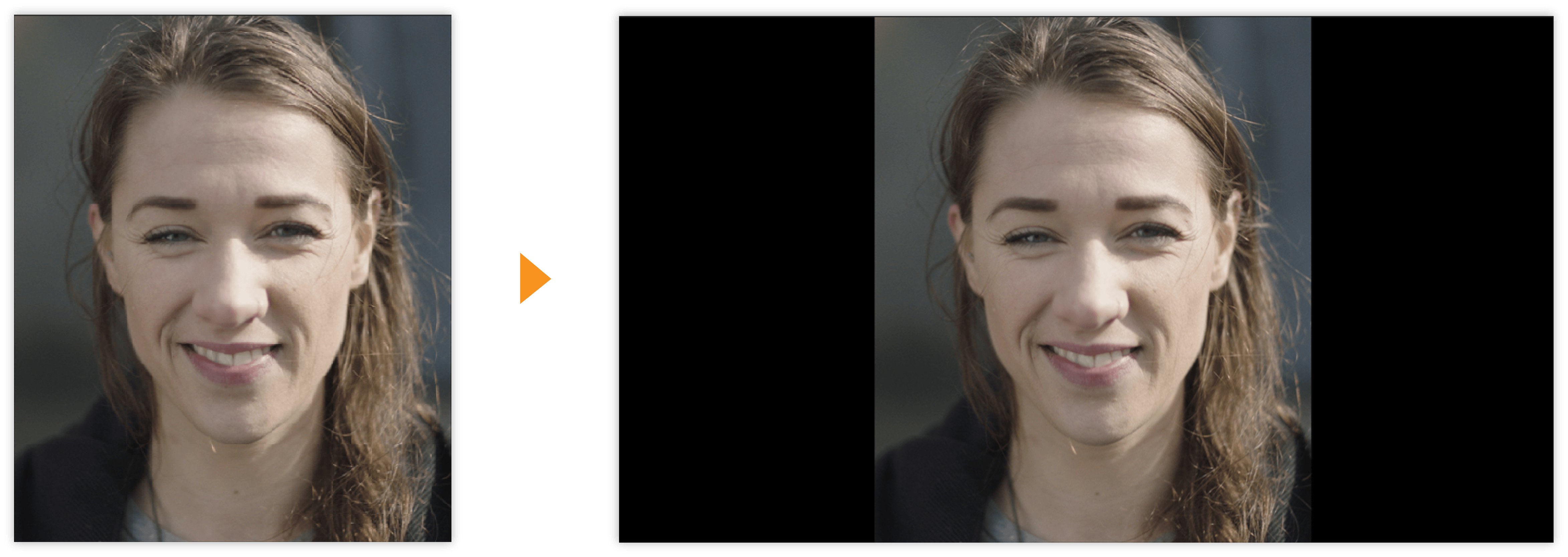 黒い境界線に合わせてスケール