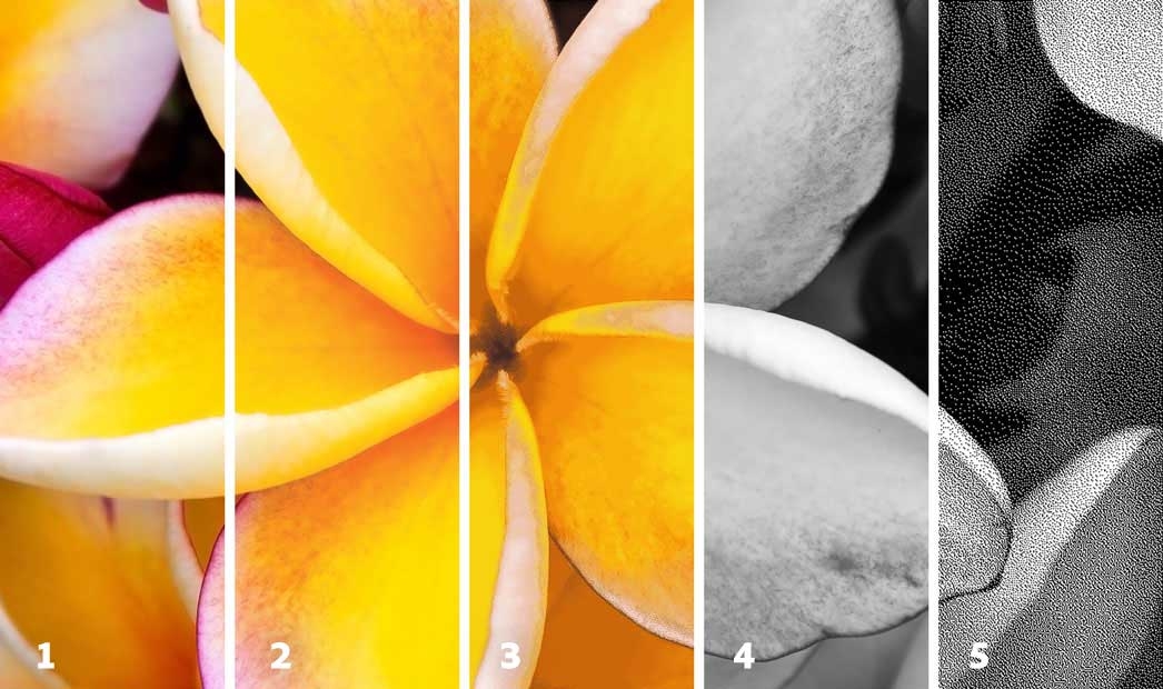 Photoshop 異なるカラーモードの例