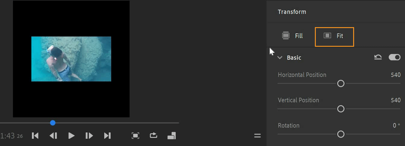 フレームに合わせる