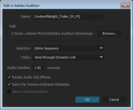 Adobe Audition 대화 상자