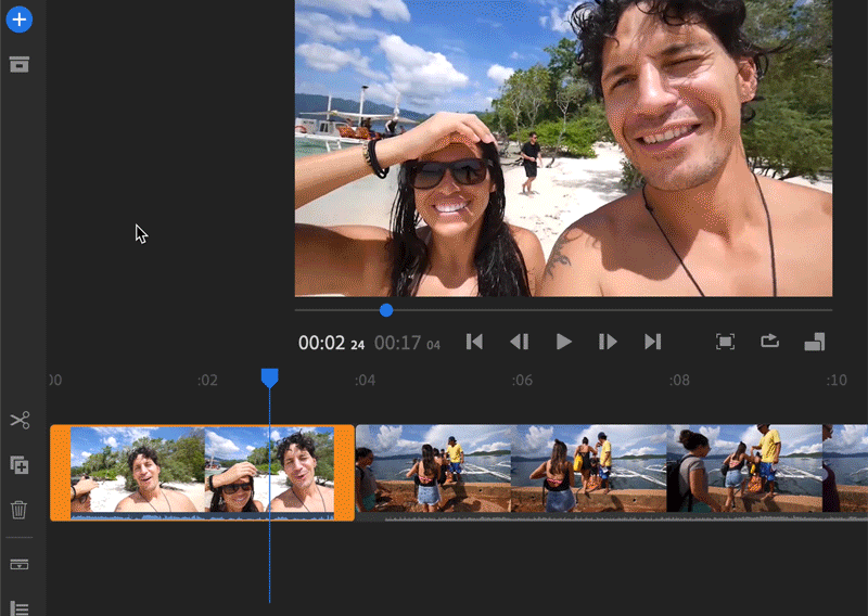 타임 라인에서 클립을 마우스 오른쪽 버튼으로 클릭하고 오디오 분리를 선택합니다. 
