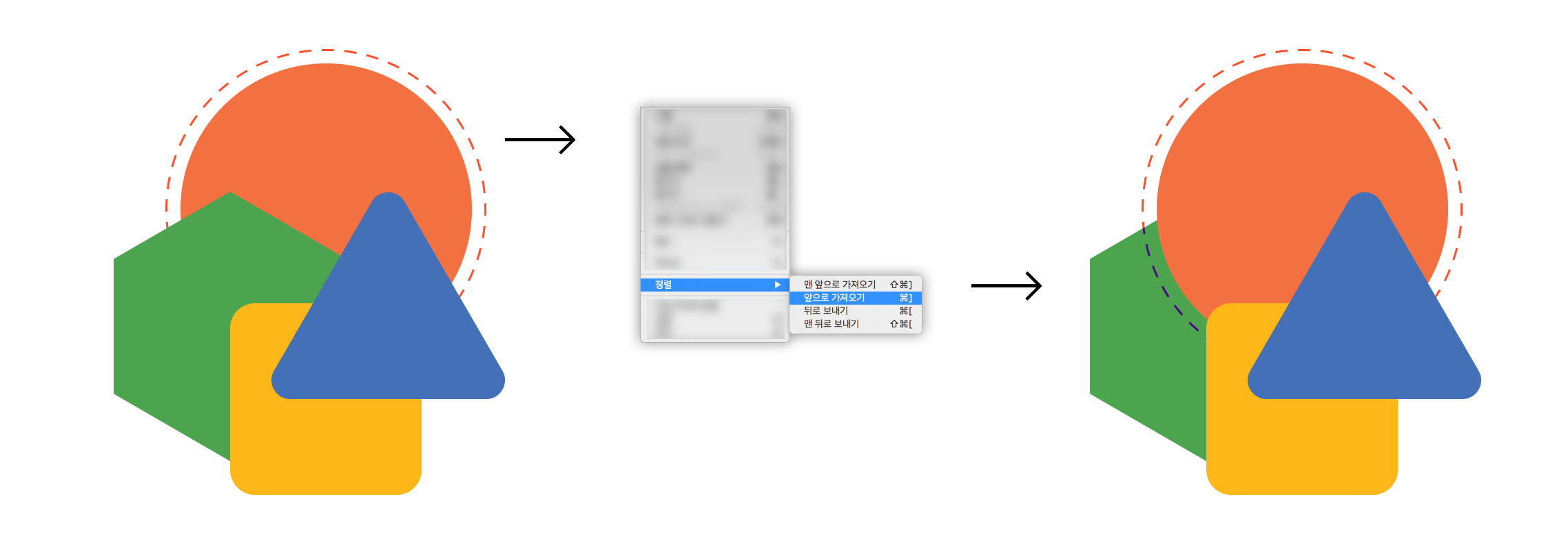 선택한 이미지를 앞으로 가져오기