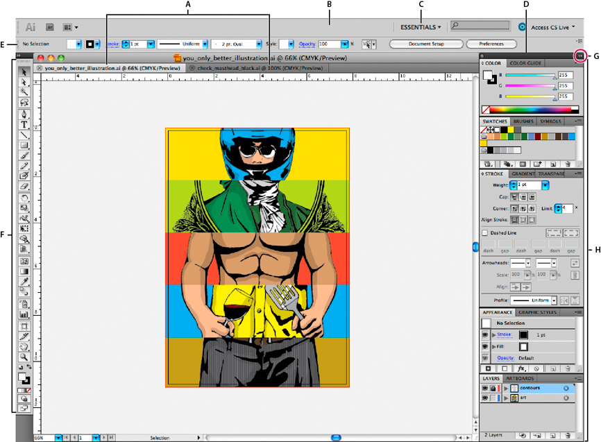 Standaard Illustrator-werkruimte