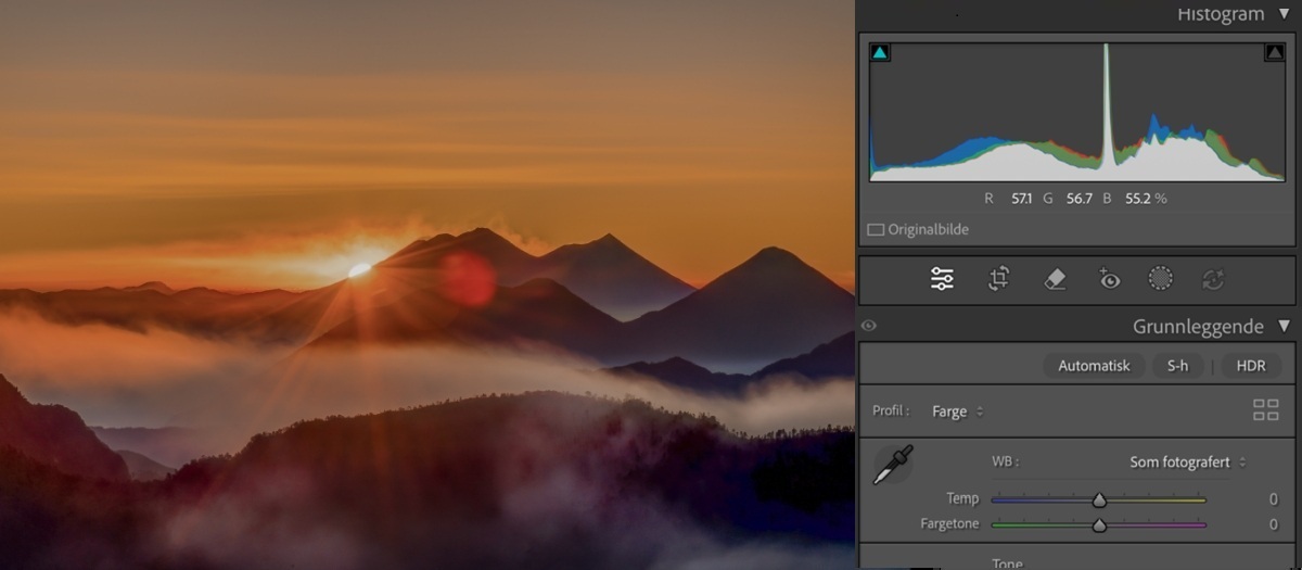 Bilde før HDR-effekten tas i bruk