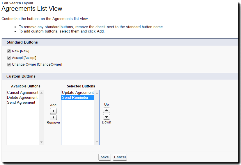 Listevisningen Avtaler