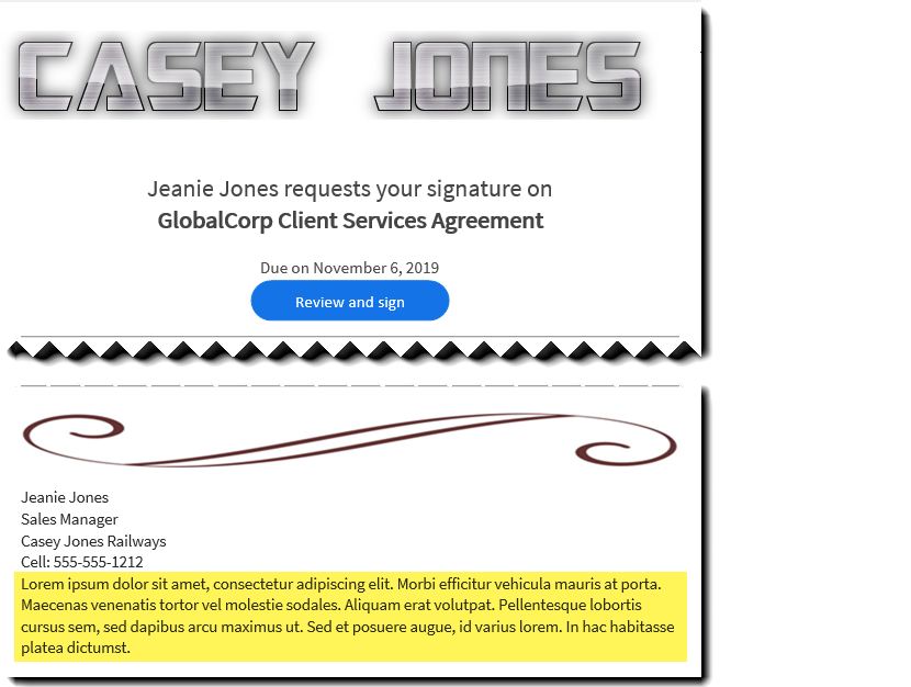 Global tekstbunntekst for e-post