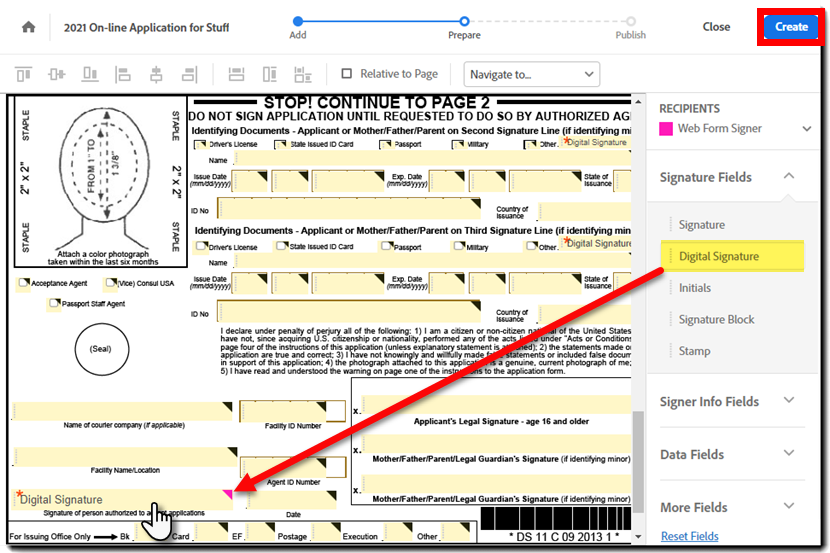 Legg til feltene i skjemaet