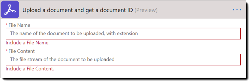 Handling: Last opp et dokument og få en dokument-ID