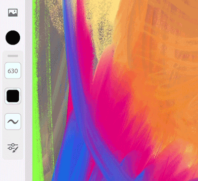 A visualização dinâmica muda conforme você configura os pincéis de mistura