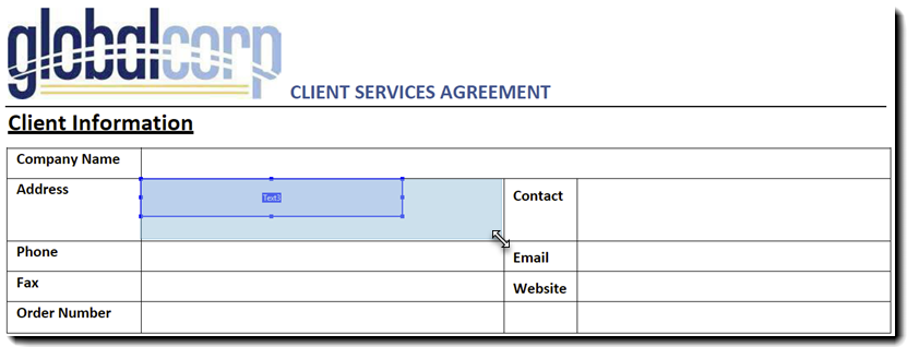 Redimensionar o campo