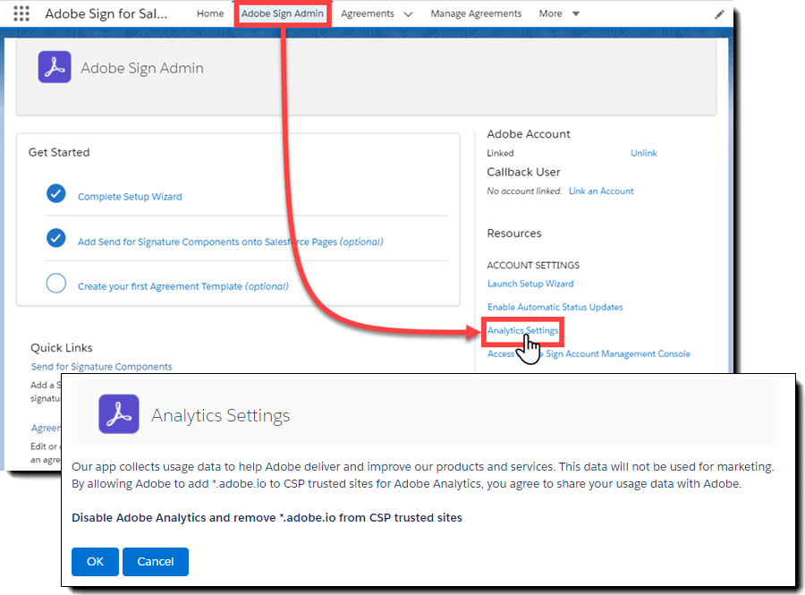 Configurações de análise