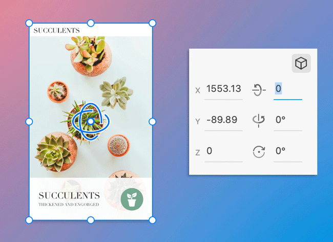 Girar o objeto no eixo X