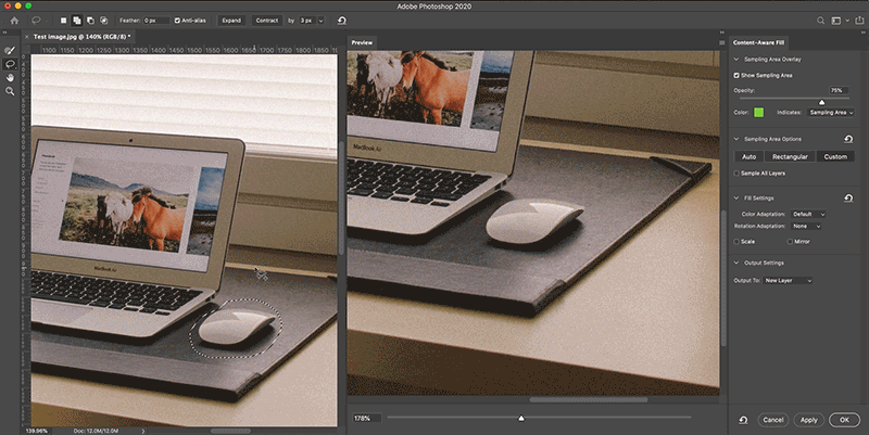 Улучшенная заливка с учетом содержимого