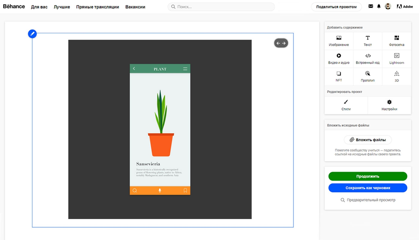 Нажмите «Продолжить», чтобы опубликовать проект.