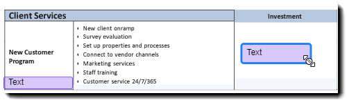 Redigeringsmiljön med ett valt fält som visar tvåpunktspilen.