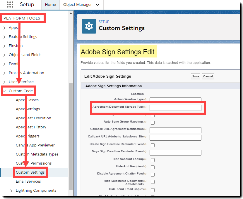 Inställning av dokumenttyp
