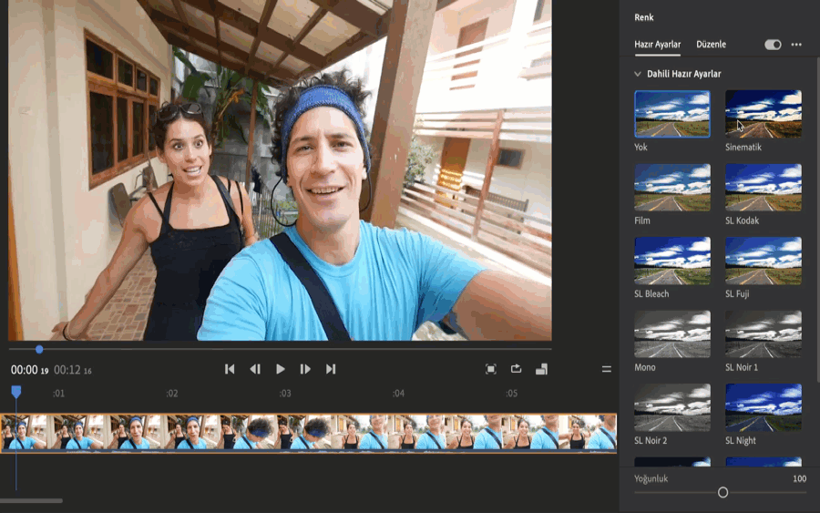 Bir renk hazır ayarı uygulama, yoğunluğu üzerinde ince ayar yapma ve renk özelliklerini ayarlama