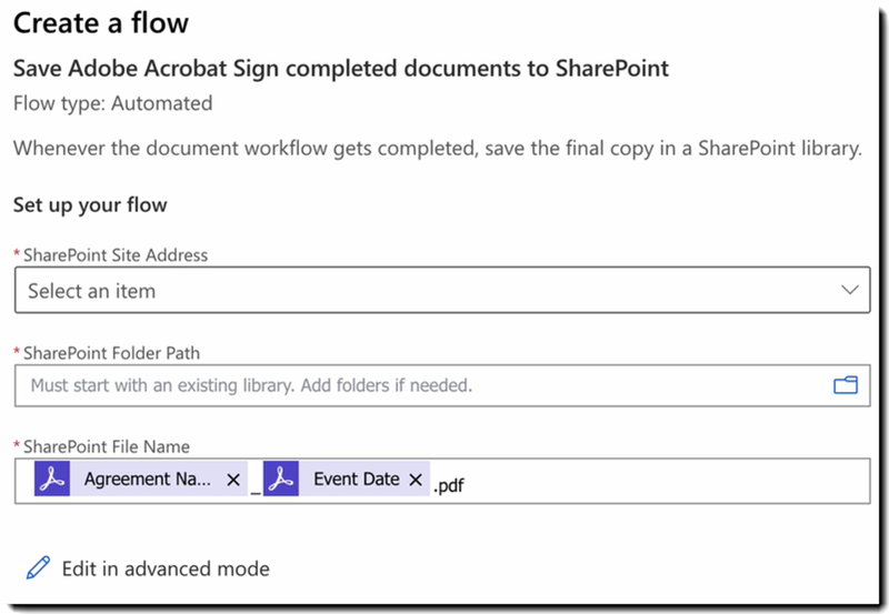 “创建工作流”页面显示了配置连接器所需的字段。