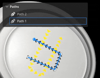 Gif showing the path panel in action